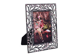 Metal Photo Frame Shiny Tin, Pink Acrylic