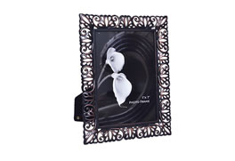 Metal Photo Frame Black Painting W/Copper